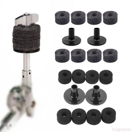 8 Unidades Arruela Feltro + 2 Peças Substituição Mangas Prato Para Kit Bateria Prateleira 2