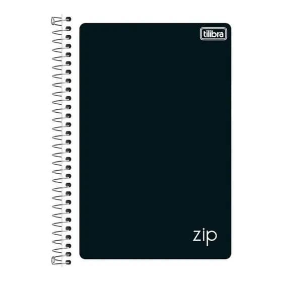 KIT Caderno Espiral Capa Flexível 1/4 Zip Preto 48 Folhas-tilibra