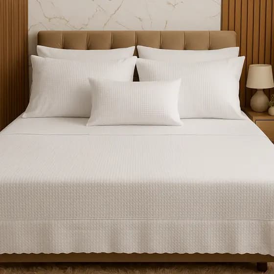Cobre Leito Colcha de Cama Casal 3 Peças Piquet - Cama de Hotel