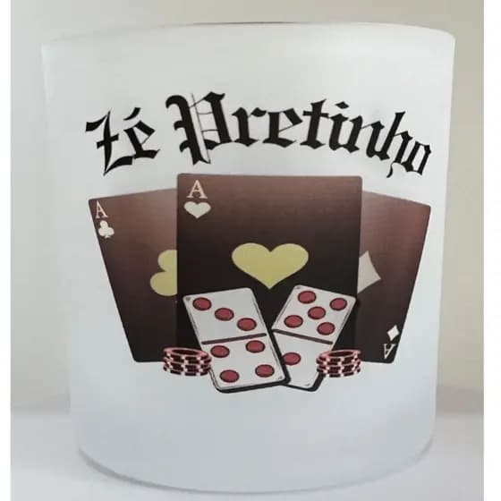 COPO ZÉ PRETINHO 260ML VIDRO JATEADO UMBANDA