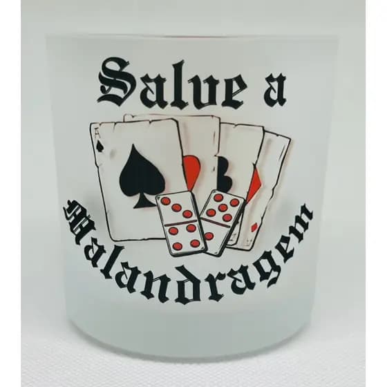COPO DE WISKY E BEBIDAS MALANDROS - SALVE A MALANDRAGEM UMBANDA QUIMBANDA CANDOMBLÉ 260ML VIDRO
