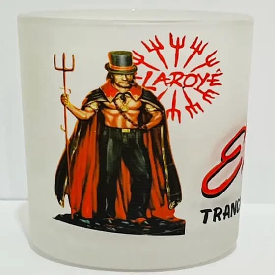 COPO DE BEBIDA WISKY EXÚ TRANCA RUAS 260ml VIDRO JATEADO FOSCO UMBANDA CANDOMBLE
