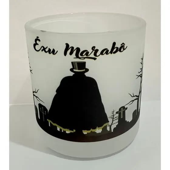 EXU MARABÔ COPO DE EXU BEBIDAS E WHISKY 260ML VIDRO - UMBANDA QUIMBANDA CANDOMBLE CALUNGA