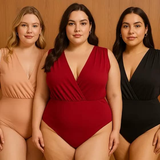 PLUS SIZE Kit 3 body feminino sensual estiloso verão jantar balada festa decote suplex curve GG G1