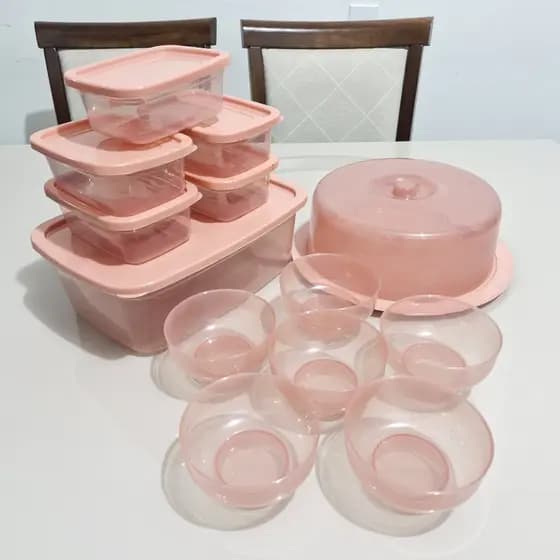Kit Cozinha Boleira Com Tampa + 5 potes 500 ml + 1 Pote 4 litros