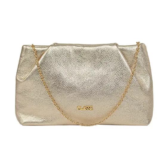 Bolsa Feminina Festa Classe Couro Alça Corrente Crossbody Elegante Casual
