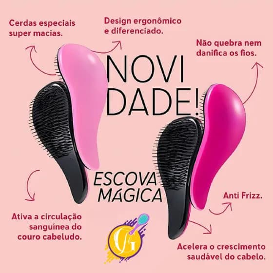 Escovas Mágicas pra cabelo Escova Para Desembaraçar Todos Tipos De Cabelos