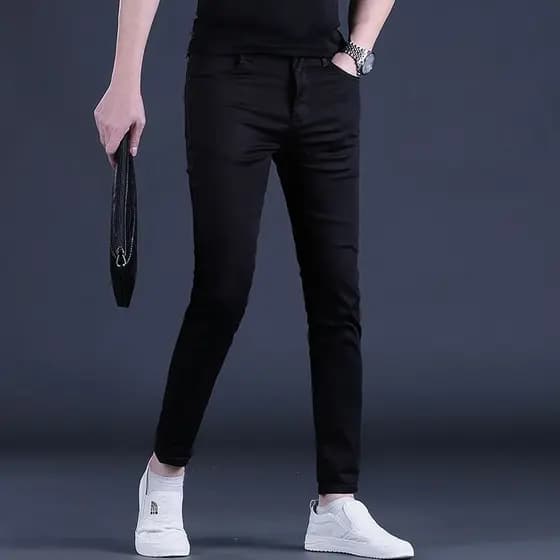 Calça jeans preta masculino lisa promoção