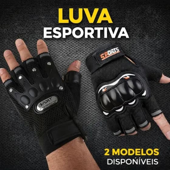 Luva Moto Bike Ciclismo Meio Dedo Refletivo com Proteção Borracha Luva Metade do Dedo Motoqueiro Bicicleta