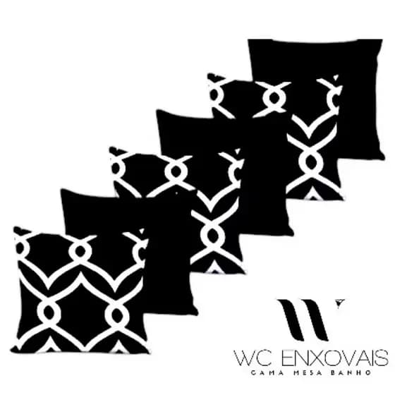 Kit com 6 capas p\ Almofadas Decorativas com Zíper