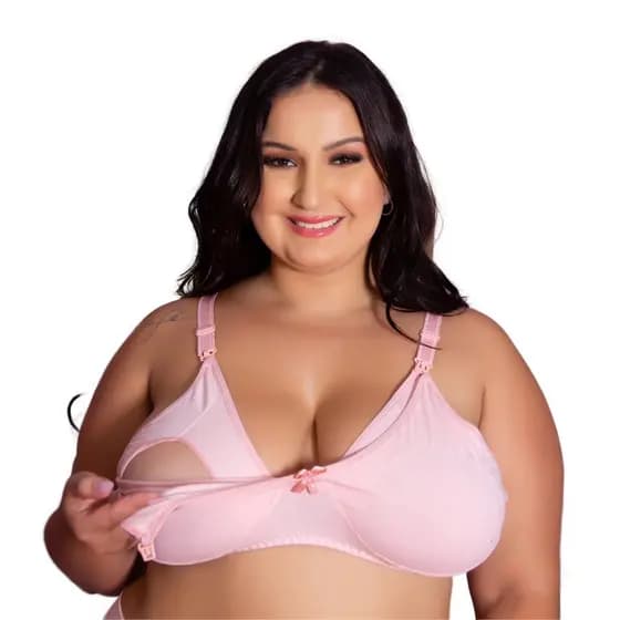 Sutiã Amamentação Cotton Plus Size Alças Ajustáveis Fácil Acesso Tamanho Grande