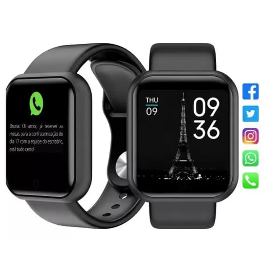 Smartwatch D20 relógio Colocar foto com tela hd y68 bluetooth com lembrete / chamada / monitor de frequência
