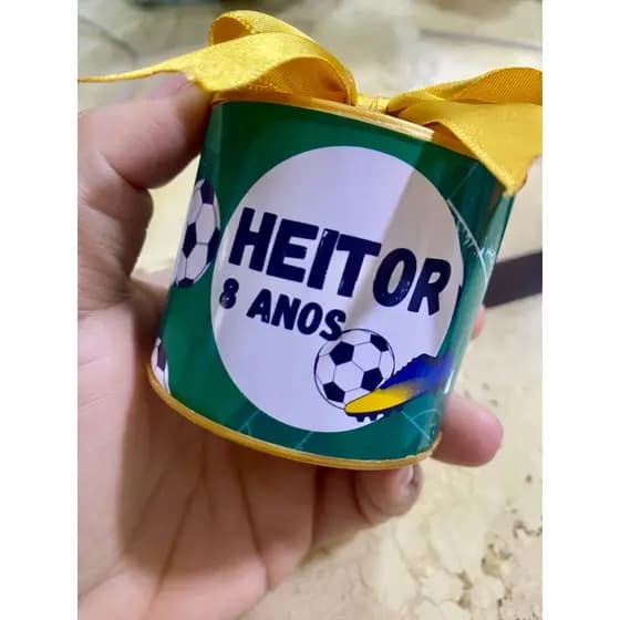 Tubolata Personalizada Futebol com Nome – Lembrancinha Infantil Aniversário - Lembrancinha Futebol