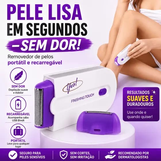 Depilador Elétrico Feminino Removedor de Pelos Sem Dor Recarregável Bivolt Finishing Touch