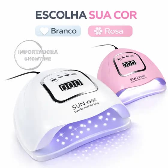 Cabine Sun X5 Max 120W 45 LEDs UV LED para Unhas Gel Acrigel Fibra Secagem Rápida