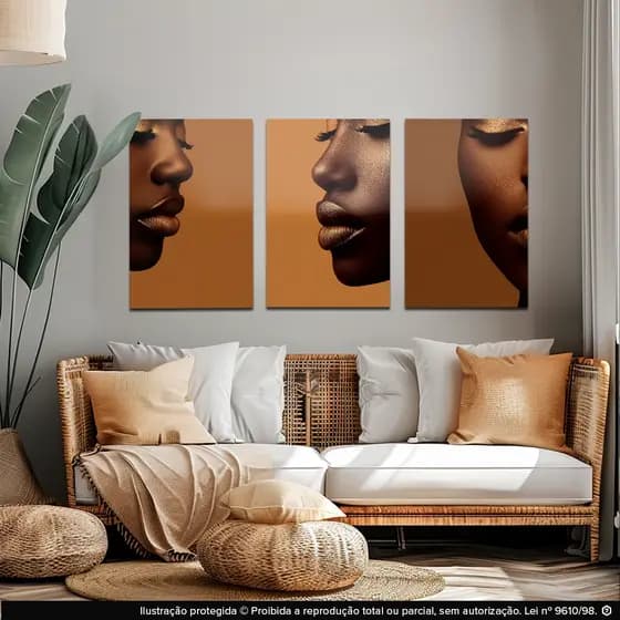 plaquinhas Decorativas kit 3 peças 20x30 decorativo para sala,Escritório,quarto mulher negra