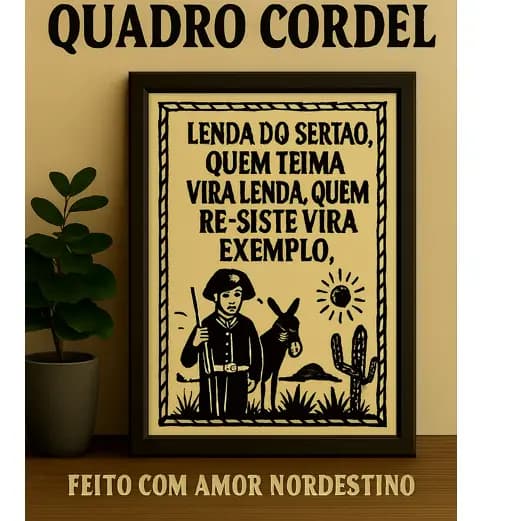 Plaquinha, Decorativos de Sala, Quarto, Escritório cordel lenda do sertão