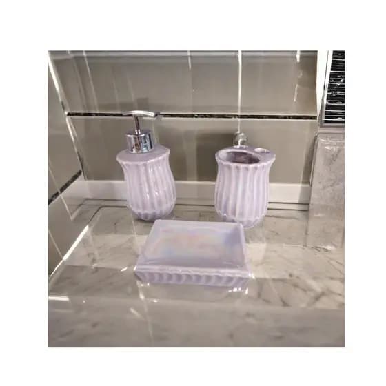 Kit Banheiro Com 3 Peças Cores Perolas Use e Decore