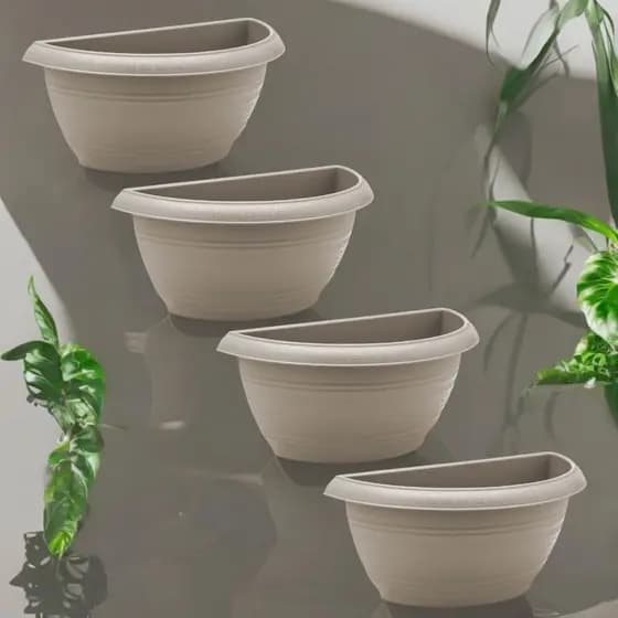 Kit 6 Vasos Tipo Meia Lua 1,7 Litros Para Flor Decoração de Parede