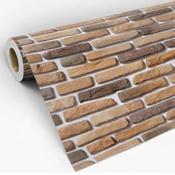 Papel de Parede Adesivo Tijolinho Marrom Misto Papel de Parede Lavável - Pro Decor