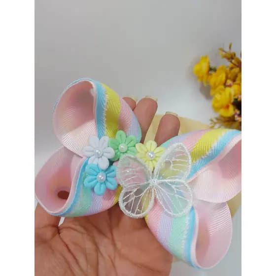 Laço infantil / Laço Jardim Encantado / Moda infantil / Acessório de cabelo infantil