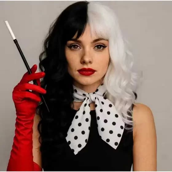 Kit Fantasia Cruella Clássica Luxo