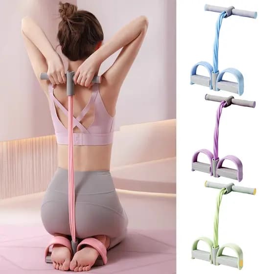 tshitoli-Faixa De Resistência De Pedal Com Alça De 4/6 Tubos Extrator De Tornozelo Elástico Sit-up Pull Rope Homens Mulh