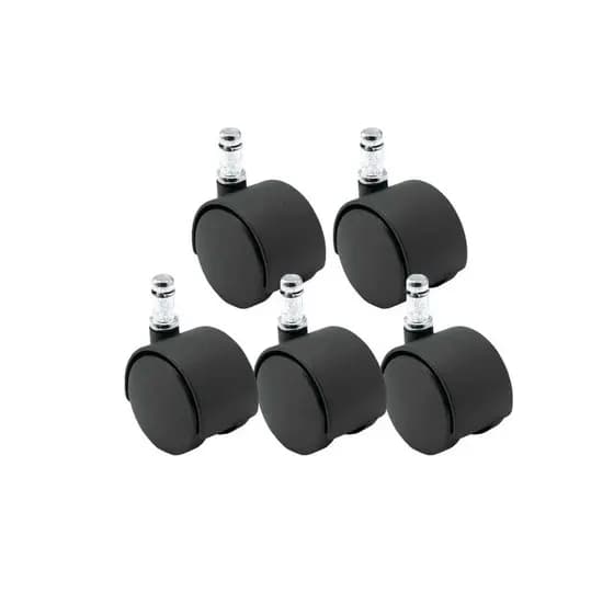 Kit 5 Rodinhas Rodízios Para Cadeira Escritório PRETA