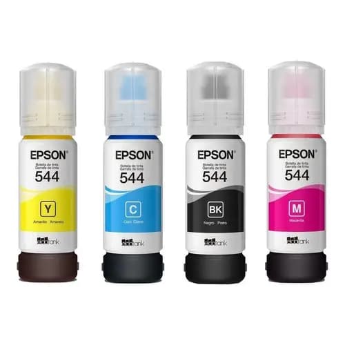 Kit Tinta Epson T544 Original 4 Cores EcoTank L3150 L3210 L3250 L4260 L3110 Impressora