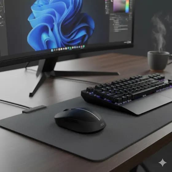 Mouse Óptico Sem Fio AOC MS220 1600DPI Cinza Preto Portátil e Confortável