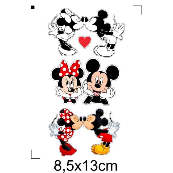 Cartela Minnie e Mickey a prova d'água Cartelas variadas temos a pronta entrega IMPERDÍVEL