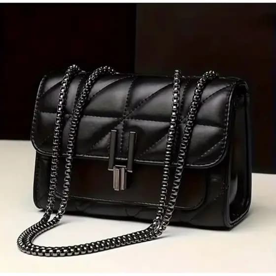 Bolsa Feminina Moderna Pequena Ombro Lateral Com Corrente
