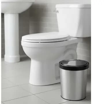 Lixeira Inox 10L , Com Tampa Click - ideal Para Banheiro ,Cozinha , Escritório e Etc - TOY 25670