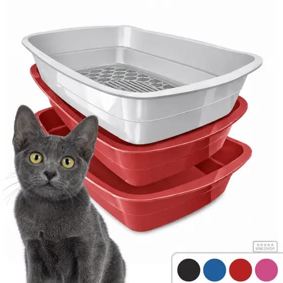 Caixa de Areia Gatos 3 em 1 Higiênico Original Classic Peneira Banheira Bandeja Resistente