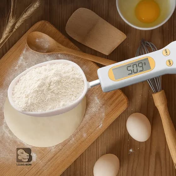 Balança Colher Digital LCD Medidor De Alta Precisão Dosador Grãos Função Tara Cozinha Farmácia