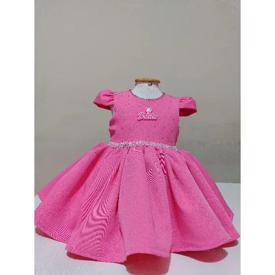 Vestido infantil Barbie rosa/Vestido infantil temático/