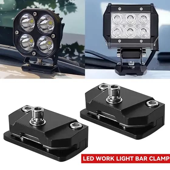 Novo 2 Pçs De Aço Inoxidável Pilar Capô Suporte Montagem Carro LED Luz Trabalho Braçadeira Titular Para Fora Da Estrada