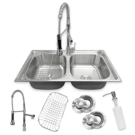 Cuba Dupla Cozinha Inox 304 78x43cm Torneira Gourmet Monocomando Luxo Completa