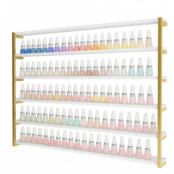 Nicho Organizador Expositor de Esmaltes Grande Manicure Várias Cores Salão de Beleza Modelo Industrial