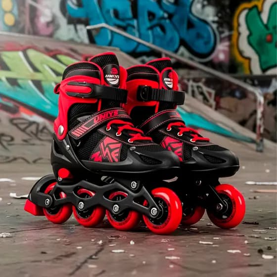 Patins Roller Inline Para Iniciantes Ajustável Até 60 Kg Infantil Com Rodinha LED - Unitoys