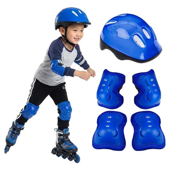 Kit Proteção Infantil Patins Skate Bicicleta Rollers - Azul - Fênix Brinquedos
