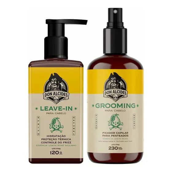 Kit Leave-in 120g E Grooming Cabelo Lemon Bone Don Alcides