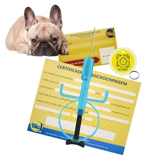 Microchip Nano 1.4x8mm Iso 11784 E 11785 + Medalha Qr Code