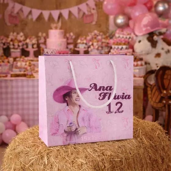 Sacola Grande Ana Castela Boiadera Sacolinha Surpresa Personalizada Para Festa de Aniversario