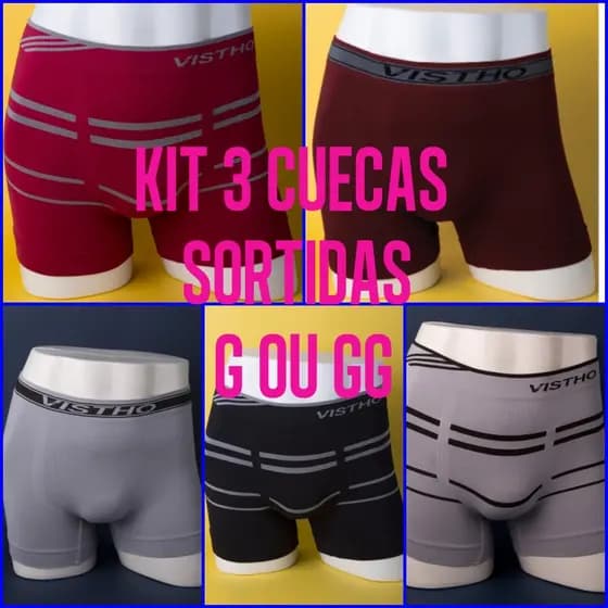 KIT COM 3 CUECAS SORTIDAS - VISTHO MEIAS