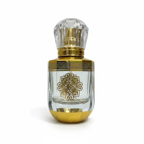 Kit de 1 Vidro Porta Perfume 50ml Árabe Ouro Diamante Luxuoso e Elegante C/ Válvula Spray