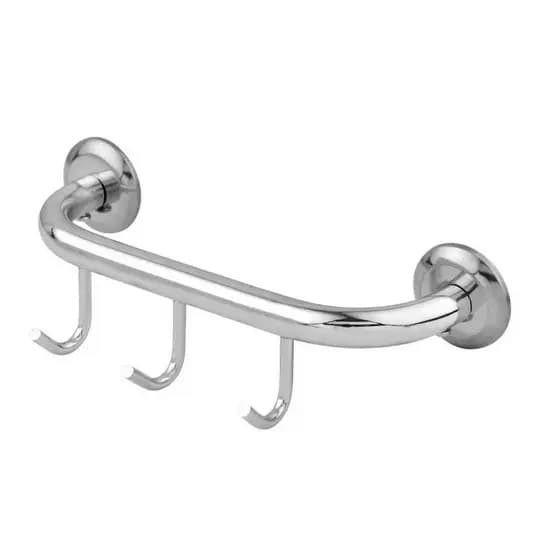 Cabide Triplo Aço Inox 3 Ganchos