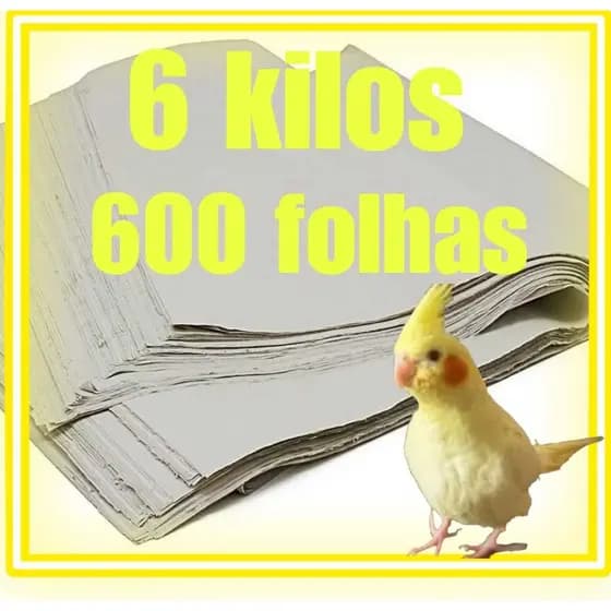 PAPEL PARA GAIOLAS E VIVEIROS DE PÁSSAROS 6 KG 600 FOLHAS ALTA ABSORÇÃO ENVIO IMEDIATO