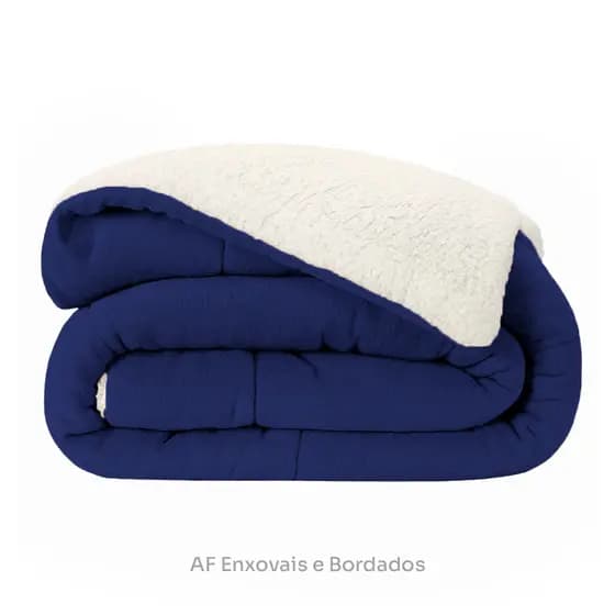 Coberdrom Alaska Casal Queen Edredrom Sherpa Manta 150 Pele de Carneiro 2,40m x 2,20m