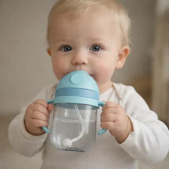 Copo de Transição Infantil 350 ml Copo Pegador Duplo tampa de proteção canudo de silicone Copo para Bebe